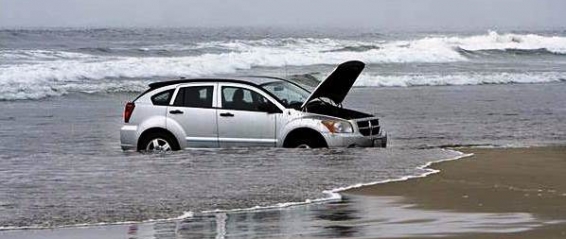 Car In Surf